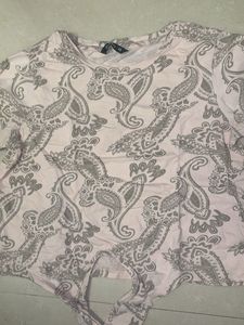 Paisley Print Tie-Front Crop Top