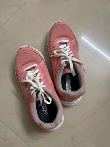 Pink Lace-Up Sneakers