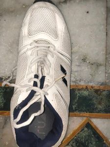 White &amp; Navy Athletic Shoes