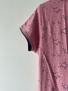 Pink Star Print Nightshirt L size almost new