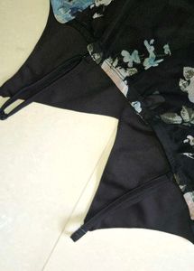 Floral Print Jumpsuit with Overlay Skirt