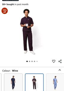 Knya Classic Men's 5-Pocket Mandarin Collar Scrub