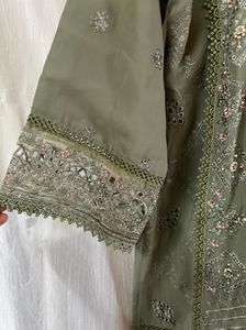 Pista-Green Embroidered Sharara Suit Set