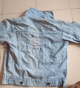 Light Wash Distressed Denim Jacket