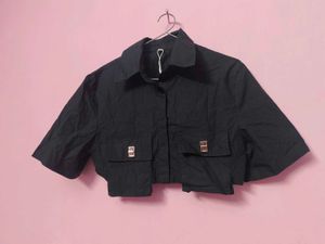 Stylish Black Cropped shirt
