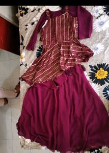 dark purple Sequined Sarara Set