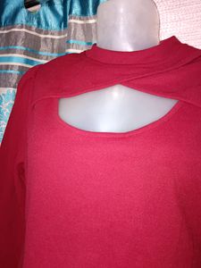 Casual Regular Sleeves Maroon Top For Girls