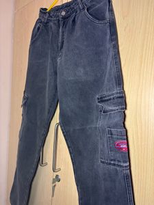 Charcoal Grey Cargo Jeans