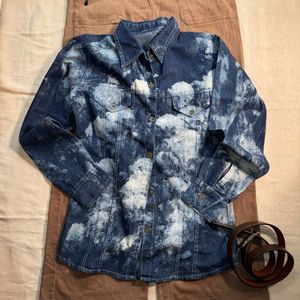 Denim Bleach Tie-Dye Shirt