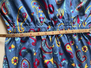 blue Y2k paisley print dress