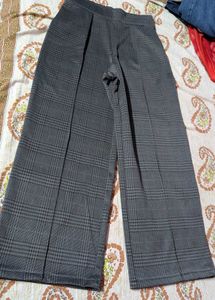 Plaid Wide Leg Trousers