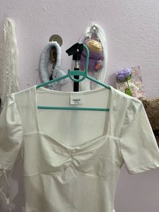 Cute Lace Trimmed White Top