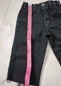 Gray Denim Shorts with "Original" Print