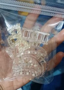 Lot of Clear Hair Claw Clips