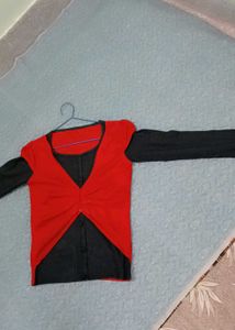 Red and Black Cardigan