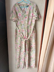 Floral Jumpsuit with Flutter Sleeves