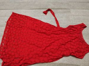 Chic Red Textured Mini Dress