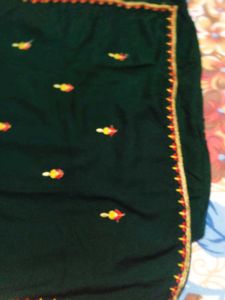 Beautiful Green Saree with Embroidery