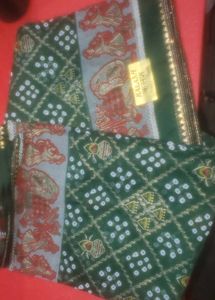 Elegant Green Bandhani Saree