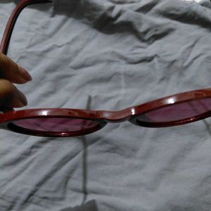 Maroon Oval Sunglasses