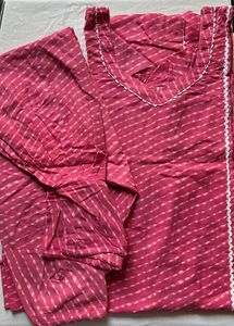 Pink Striped Kurta Salwar set