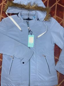 Stylish Light Blue Puffer Jacket