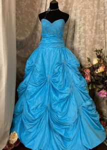 Stunning Blue bll gown barbie birthday Bridal Lehe