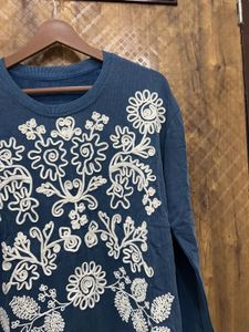 Blue Embroidered Crewneck Sweatshirt) Brand new
