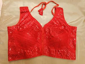 Red Sequin Embellished Blouse