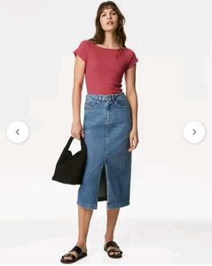 Ribbed Red Off-Shoulder Top
