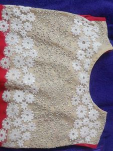 Red &amp; Gold Embellished Kurti