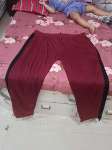 Maroon Joggers with Black Striped Pant