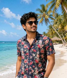 Floral Print V-Neck Tshirt