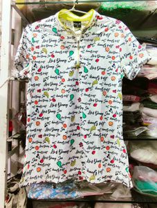 Cute Fruit Print Zipper Top