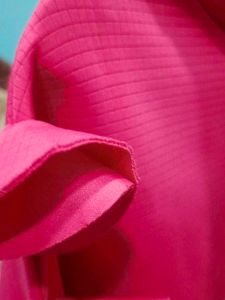 Stylish Pink Textured Top with Ruffled Sleeves