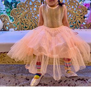 Elegant Peach Party Dress