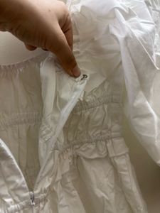 Forever 21 White Smocked Square Neck Dress