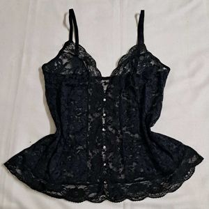 Y2k Vintage Gothic Princesscore Lace Babydoll Top