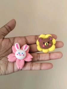 Kawaii Flower Bear &amp; Bunny Charms