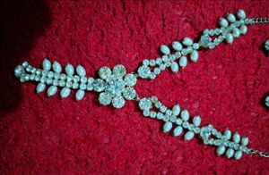 Stunning Rhinestone &amp; Pearl Necklace Set 3