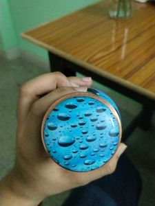 Blue Water Bottle with Bubble Design