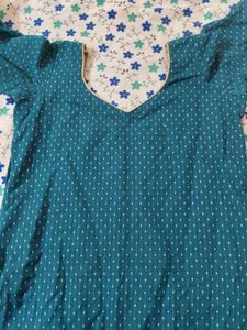 Teal Polka Dot Kurta with Matching Bottom