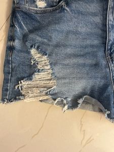 high waist ripped denim shorts