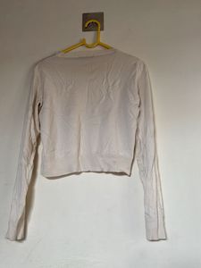 Cream Long Sleeve Knit Top
