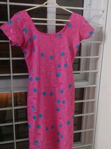 Size XS Pink and Blue Floral Kurta