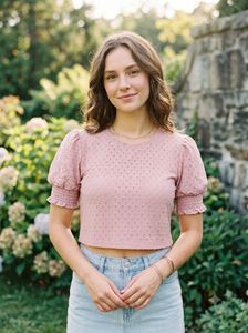 Chic Pink Puff Sleeve crop Top