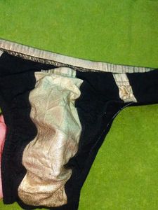 Vintage Black &amp; Gold thong