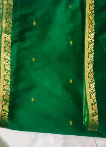 Zari Green Saree with Pink Pallu