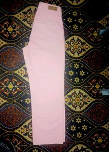 Pink High-Waisted denim jeans