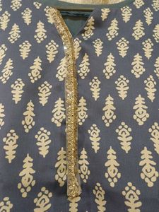 Blue Printed Kurta Set